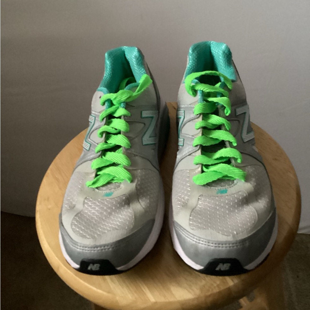 New Balance Gray and Green Athletic Shoes